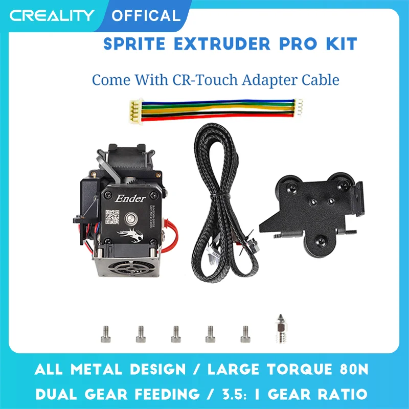 

Creality official Sprite Extruder Pro Kit for Ender 3 / 3 Pro / 3 Max / 3 V2, 3.5:1 Gear Ratio All-metal Design 3D Printer Part