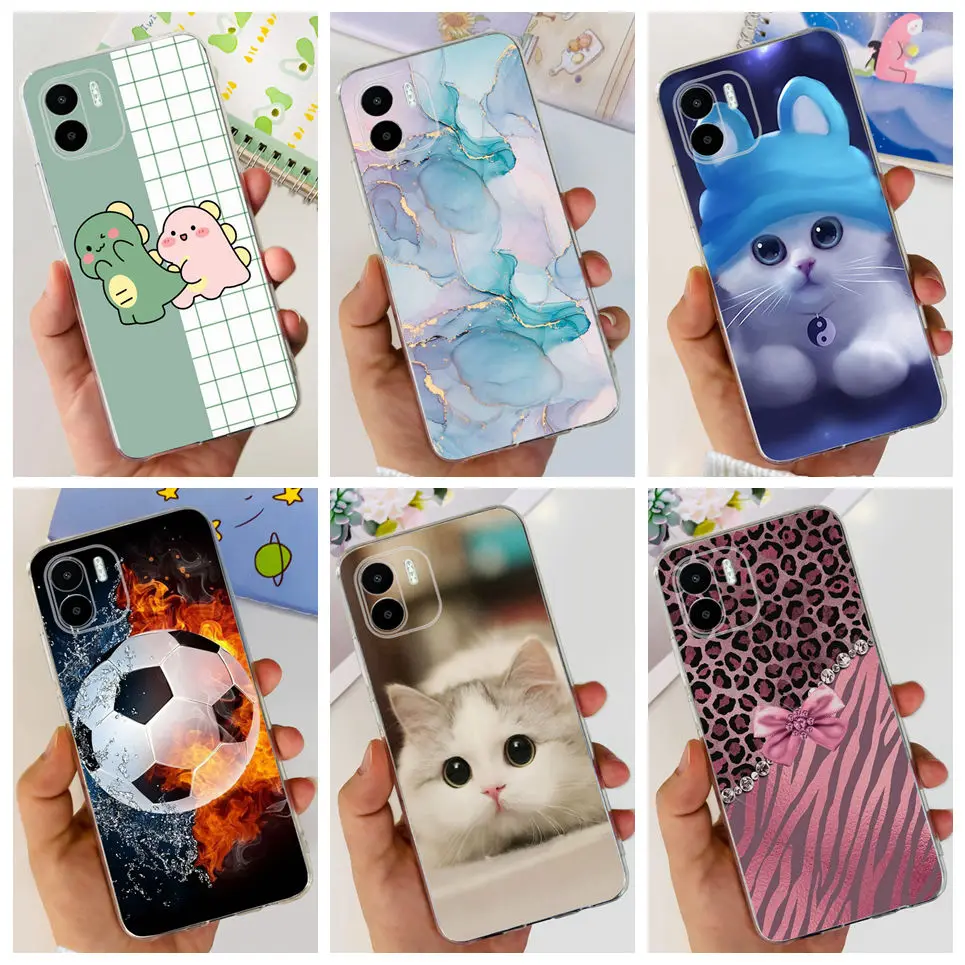 Per Xiaomi Redmi A2 A2 + A1 A1 A1 + Cover Redmi A1 Plus A2 Plus Lovely Cat Marble Painting Clear Soft Tpu Custodia In Silicone Etui