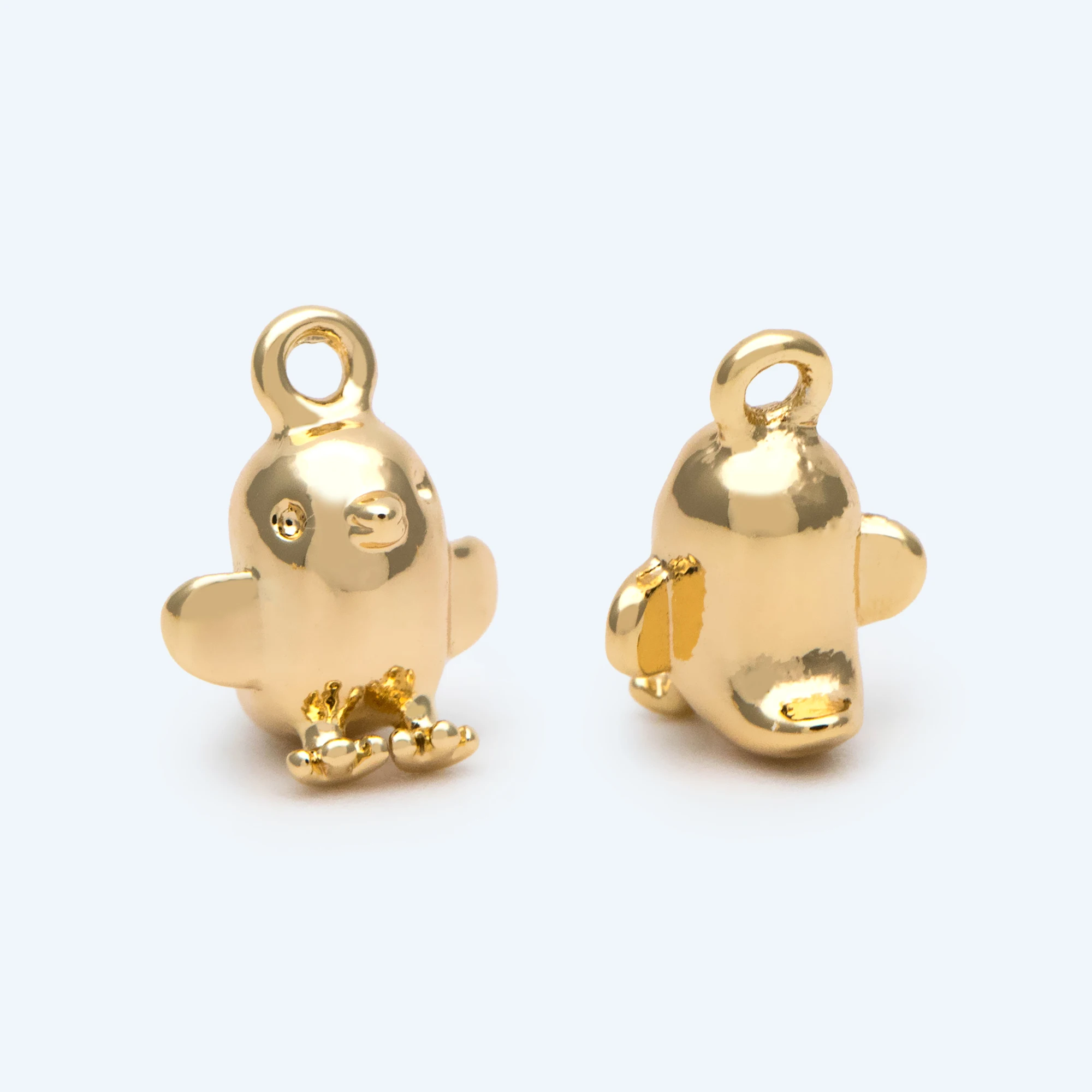 

10pcs Chicken Charm, Real Gold Plated Brass Bird Pendant,For Earring Bracelet Jewelry Making Diy Accessories (GB-2835)
