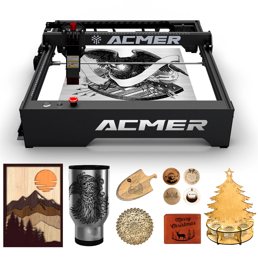 

ACMER P1 10W Laser Engraving Wood Cutting Machine With Wifi Control Powerful CNC Woodworking Tools Laser Engraver for Wood