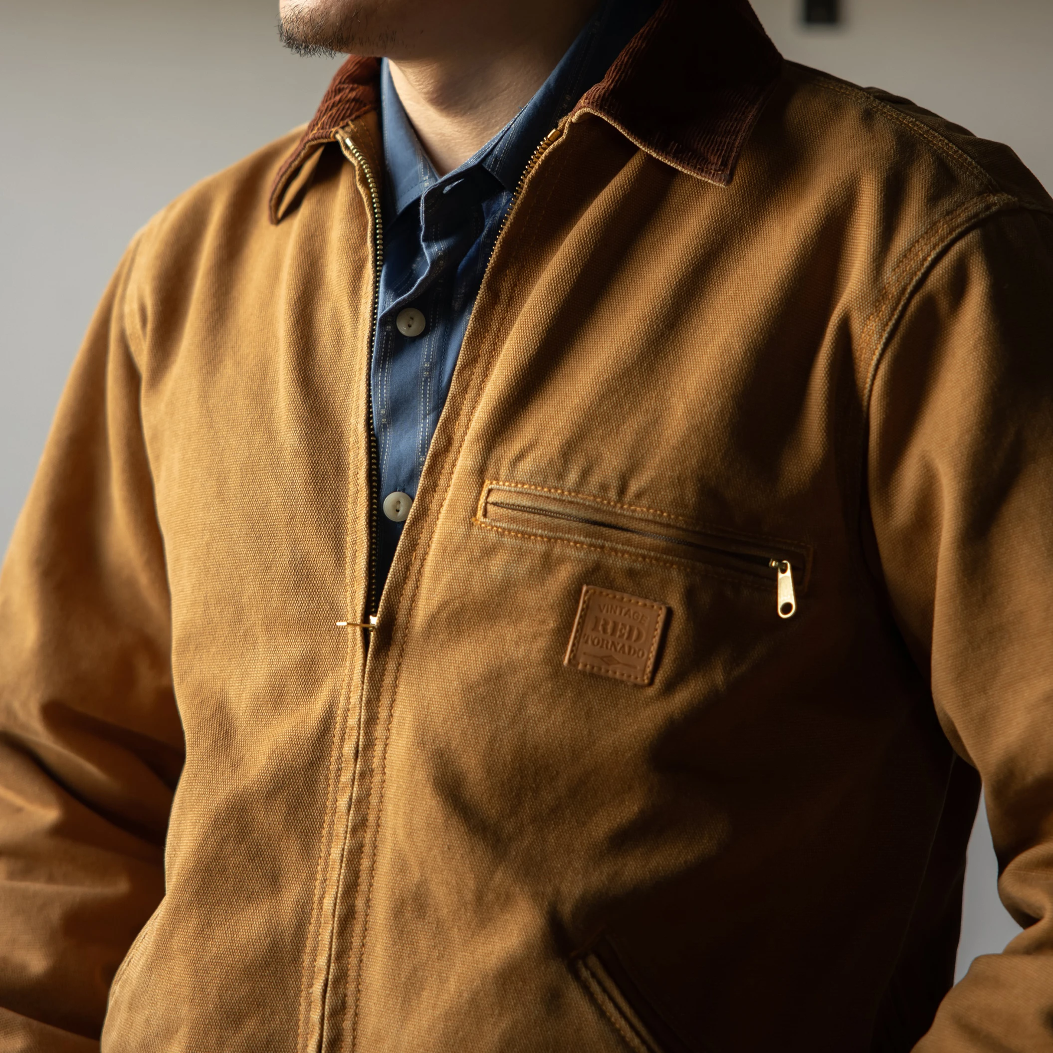 J01-0001 Red Tornado US Big Size Top Quality Super Warm 50% Wool Lining Cotton Fabric Vintage Stylish J1 Jacket 3