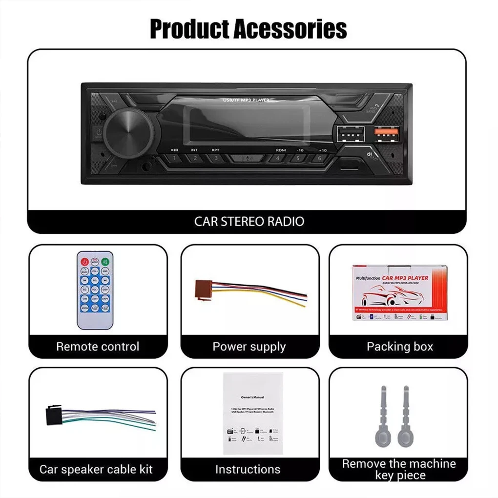 Black R CA Bluetooth Car Stereo Player With -In And USB Port USB1 Bluetooth Car Stereo Player