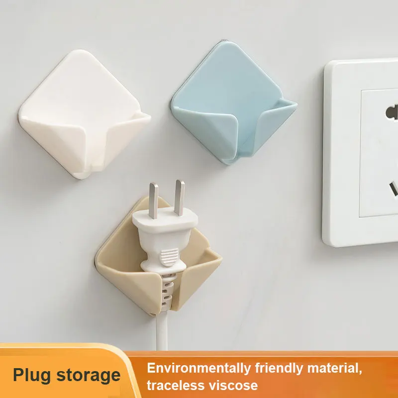 Wall Storage Hook Punchfree Power Plug Socket Holder Wall Adhesive