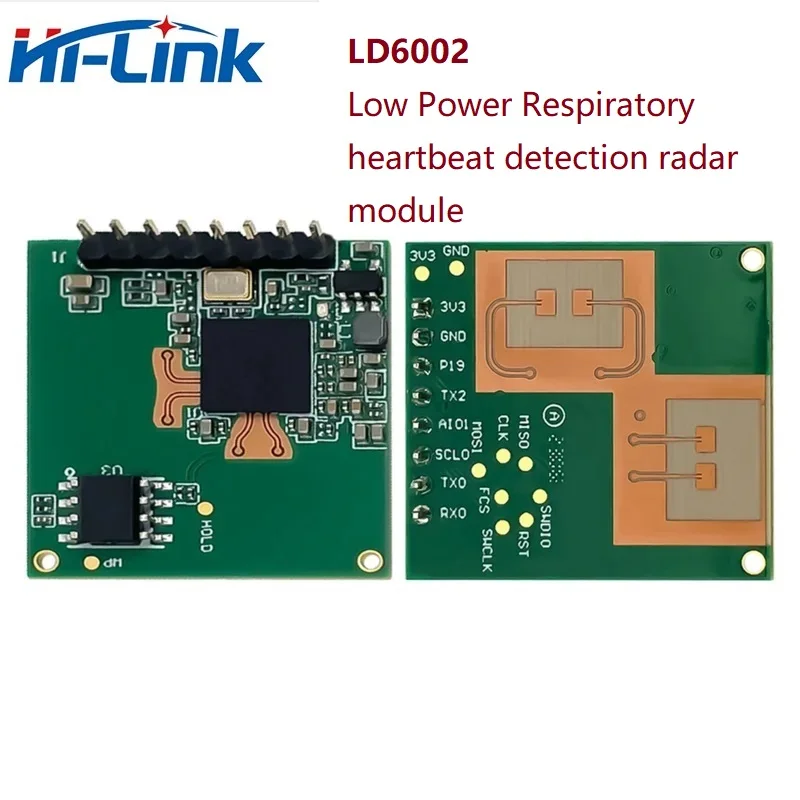 New 1MB flash Respiratory Real-time sign monitoring 2T2R PCB Human respiratory heart rate detection radar module LD6002 2