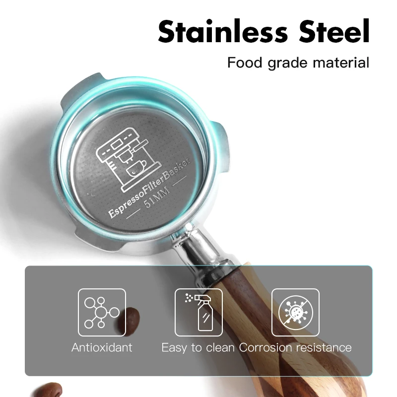 فلتر قهوة سفلي مزدوج الفوهة مقاس 51 مم، متوافق مع...