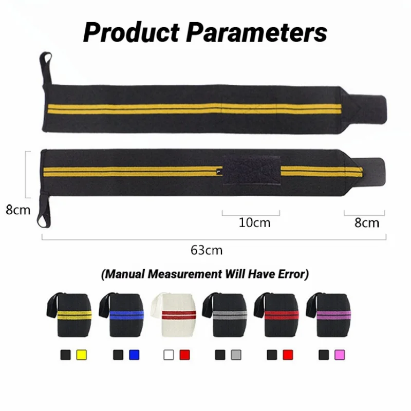 Weightlifting Straps Adjustable Compression Wrist Straps Elastic Wristband Fixers Powerlifting Bandages Fitness Bandage