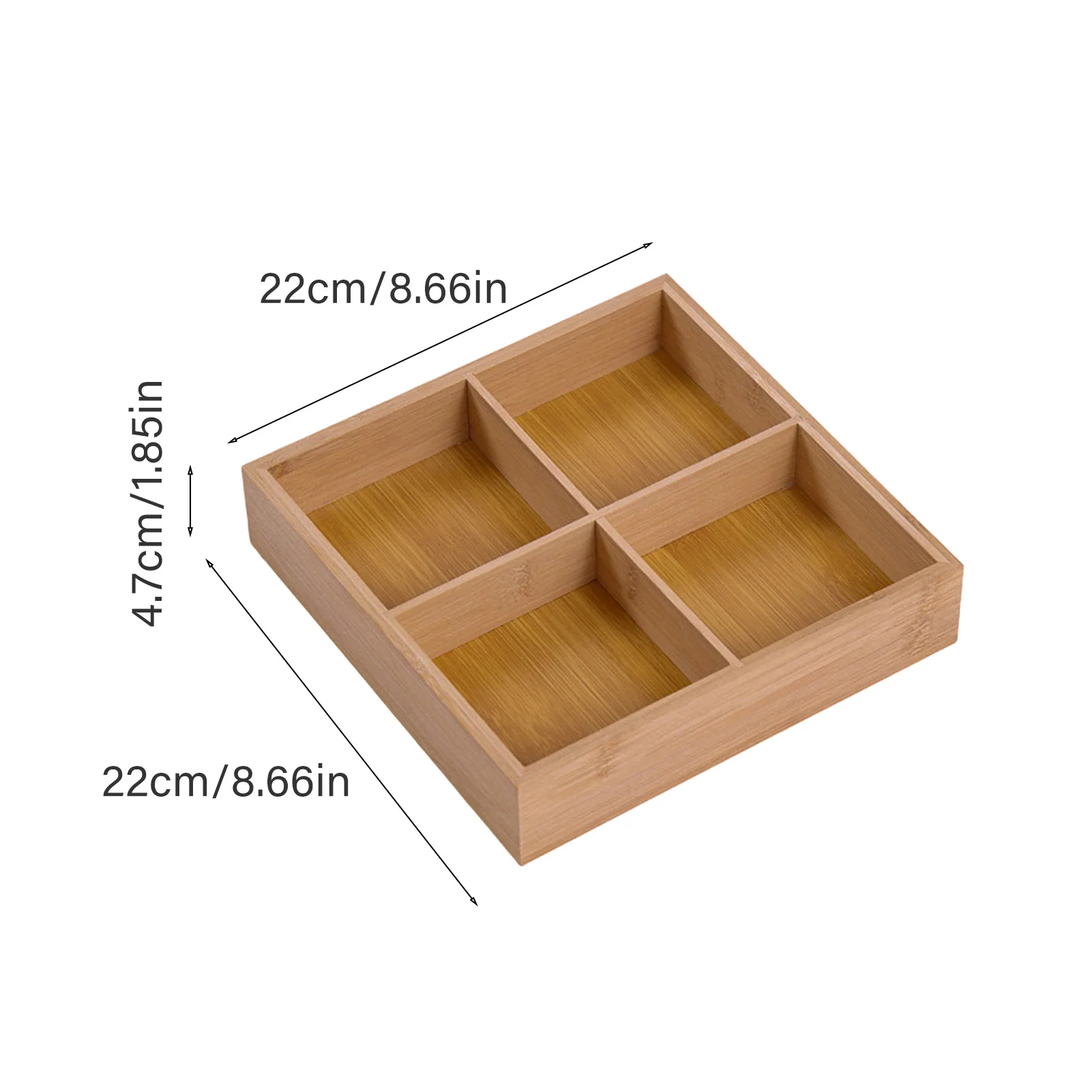 Multi Grid Divided Wooden Tray Multi-functional Snack Tableware Food Platter for Friend Family Neighbors Gift