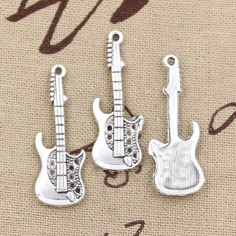 매력 뮤지컬 기타 드림 바이올린 골동품 실버 컬러 펜던트 DIY 공예 결과 만들기 수제 티베트 쥬얼리