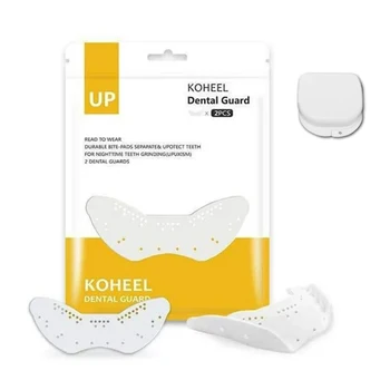 2 pezzi di protezione per la bocca modellabile in silicone per la molatura dei denti notturna Koheel UP, protezione dentale leggera per fermare il bruxismo con scatola 1