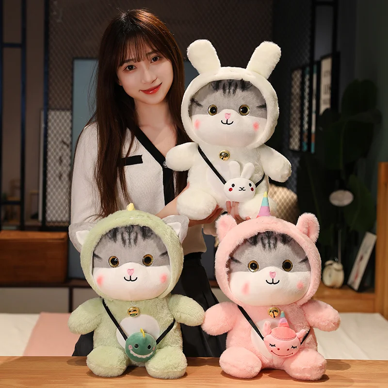 

1 шт. 30/40 см Kawaii Cat плюшевые игрушки милый Косплей Единорог динозавр кролик плюшевые куклы мягкая подушка животного для детей