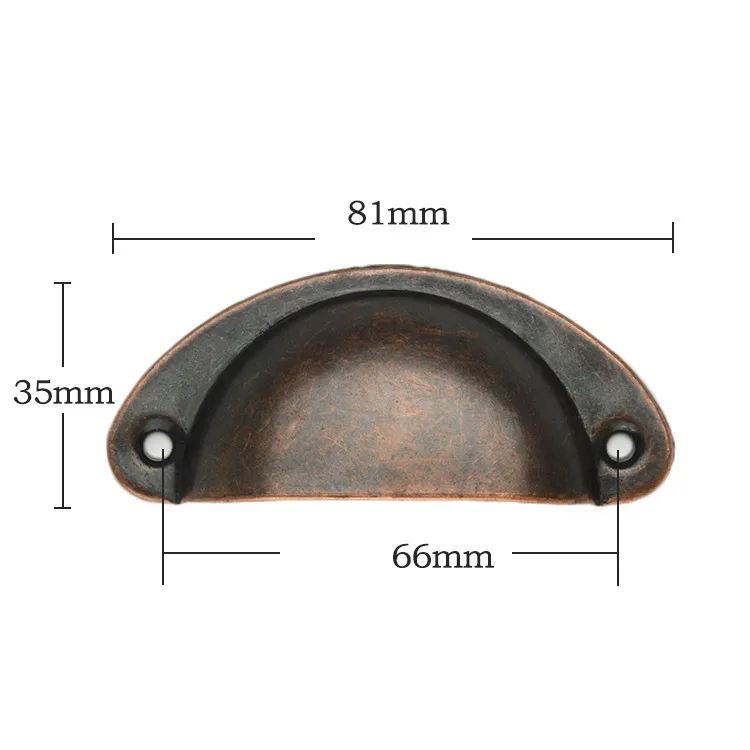 Tirador De Hierro Bronce Antiguo Para Armarios Y Cajones – 81×35 Mm Con Tornillos Incluidos
