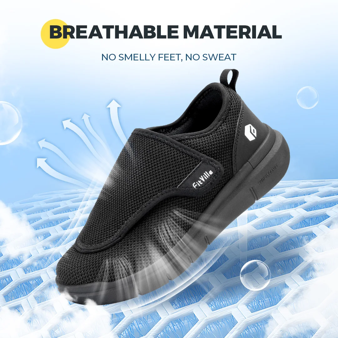 FitVille Extra Wide Men's Diabetic Shoes for Elder