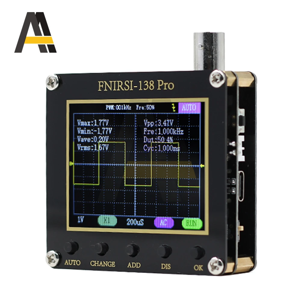 Mini Handheld Digital Oscilloscope Bandwidth 200khz Fnirsi138 Pro Pwm