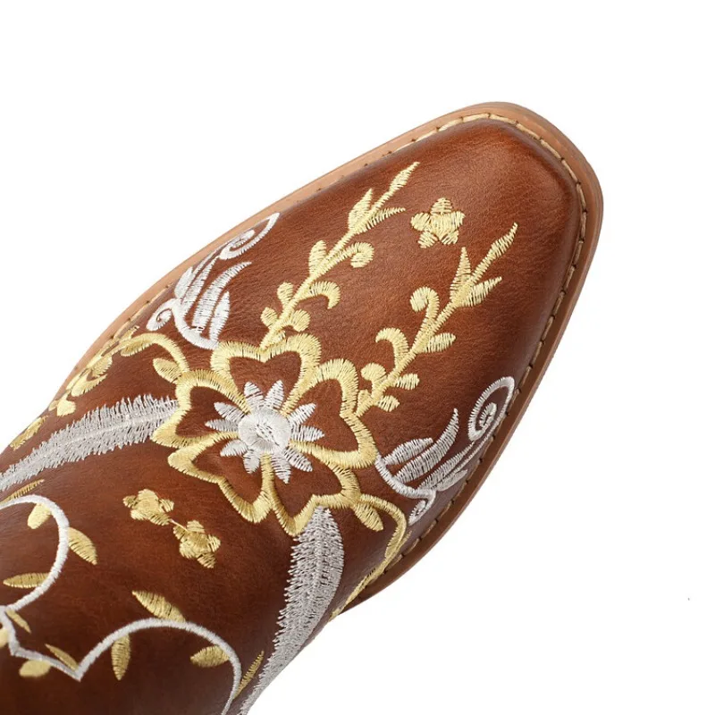 Winter Toto Shoes Ladies Printed Shoes Short Boots for Ladies 6cm Slope Heel Shoes Women's Boots Skirt Boots Matte Leather Woman Shoes - Image 3