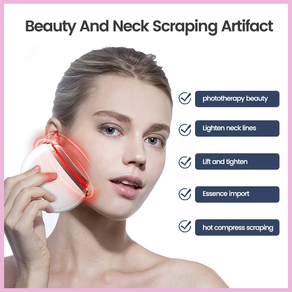 4Modes of EMS Facial Massage Scraping Heating Vibrating Color Light