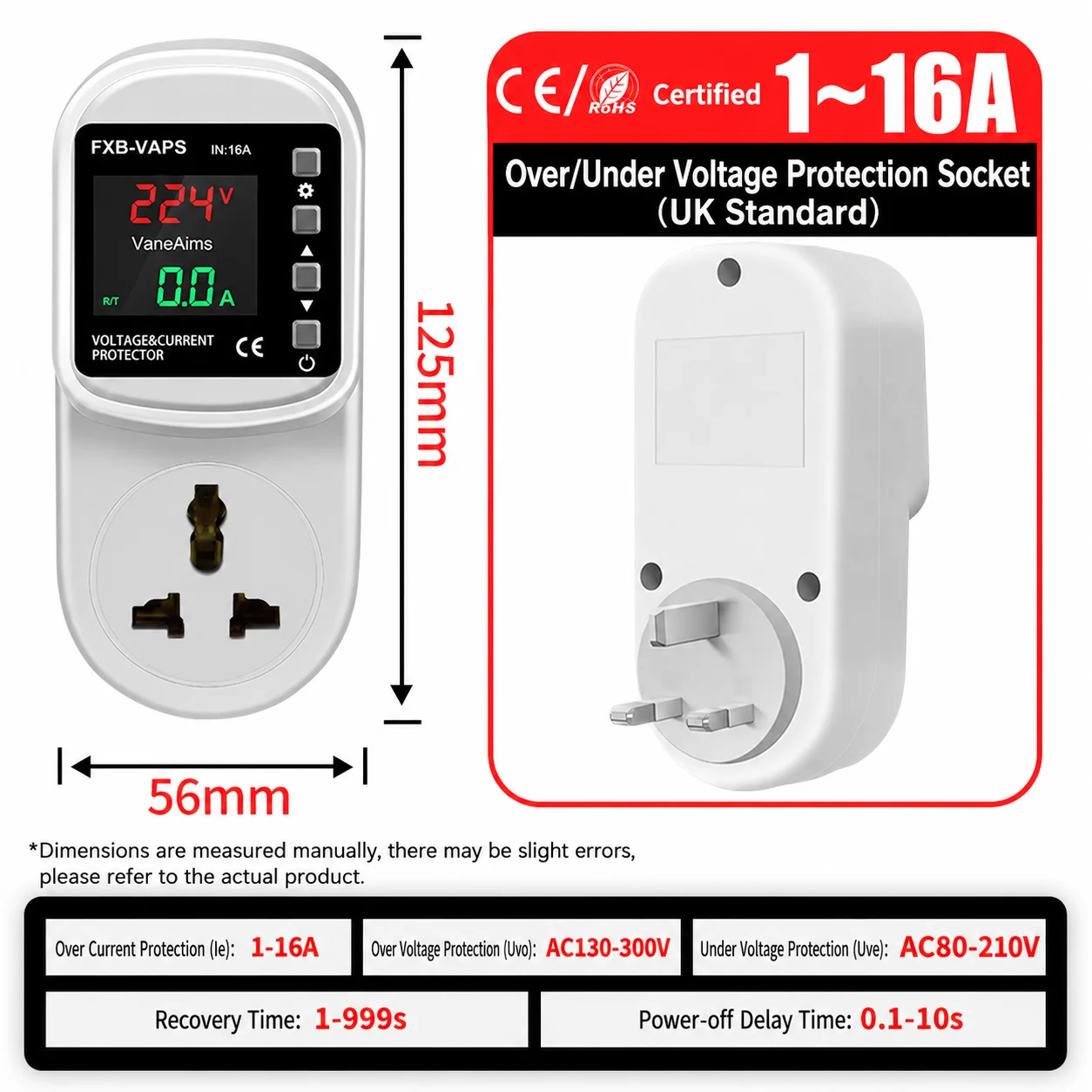 Universal Adjustable Voltage Protection Socket
