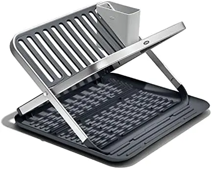 

Grips Aluminum Fold Flat Dish Drying , 2-Tier, with Drainboard, for Kitchen Counter, Collapsible Tapaderas de siliconas para fre