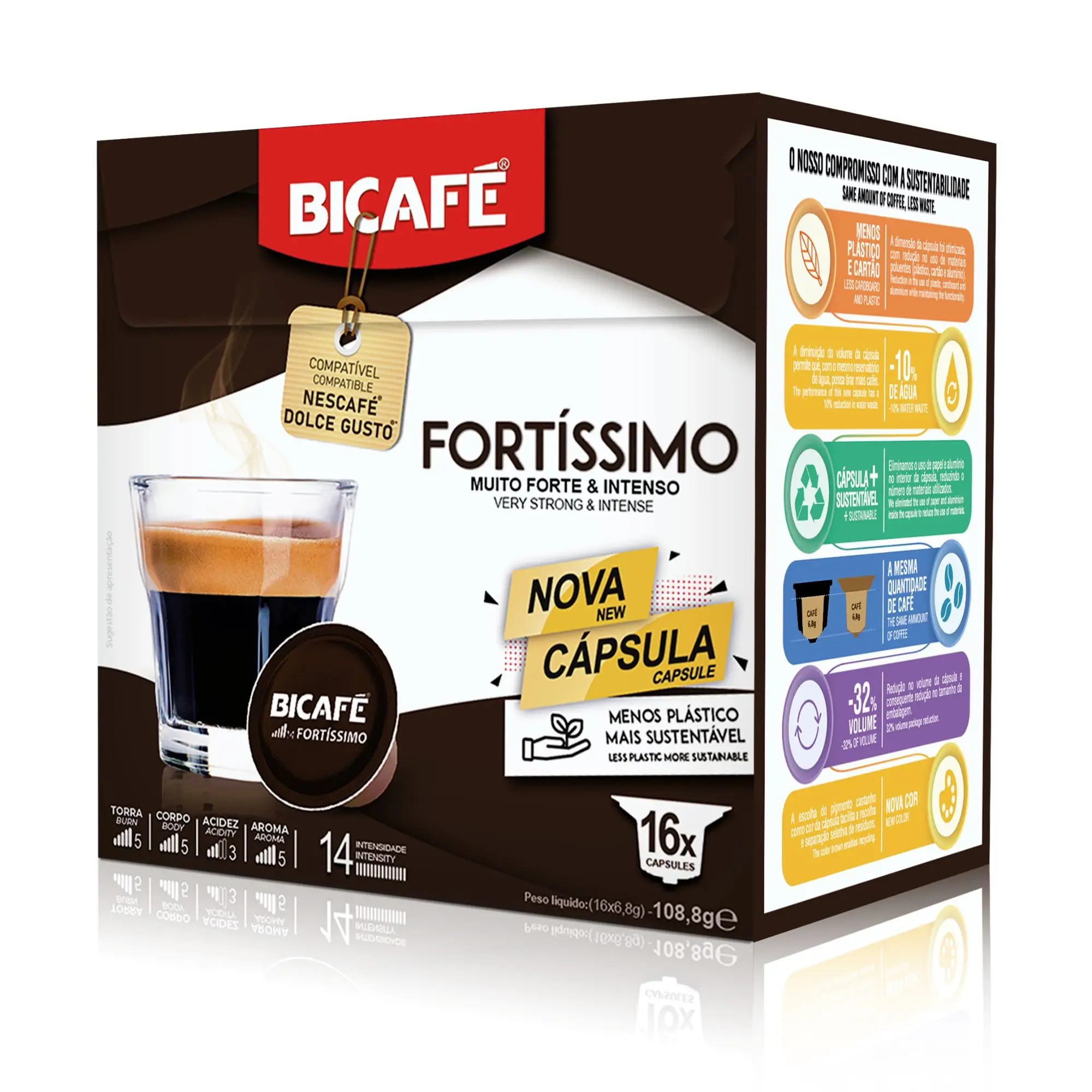 Cápsula De Café Bicafé Fortíssimo P/ Máquinas Dolce Gusto*