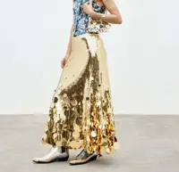 Women's Plus Size Formal Skirts Elegant Gold Long Sequin Party Club Evening High Waist Skirts Female Casual Cocktail Skirts - Image 3