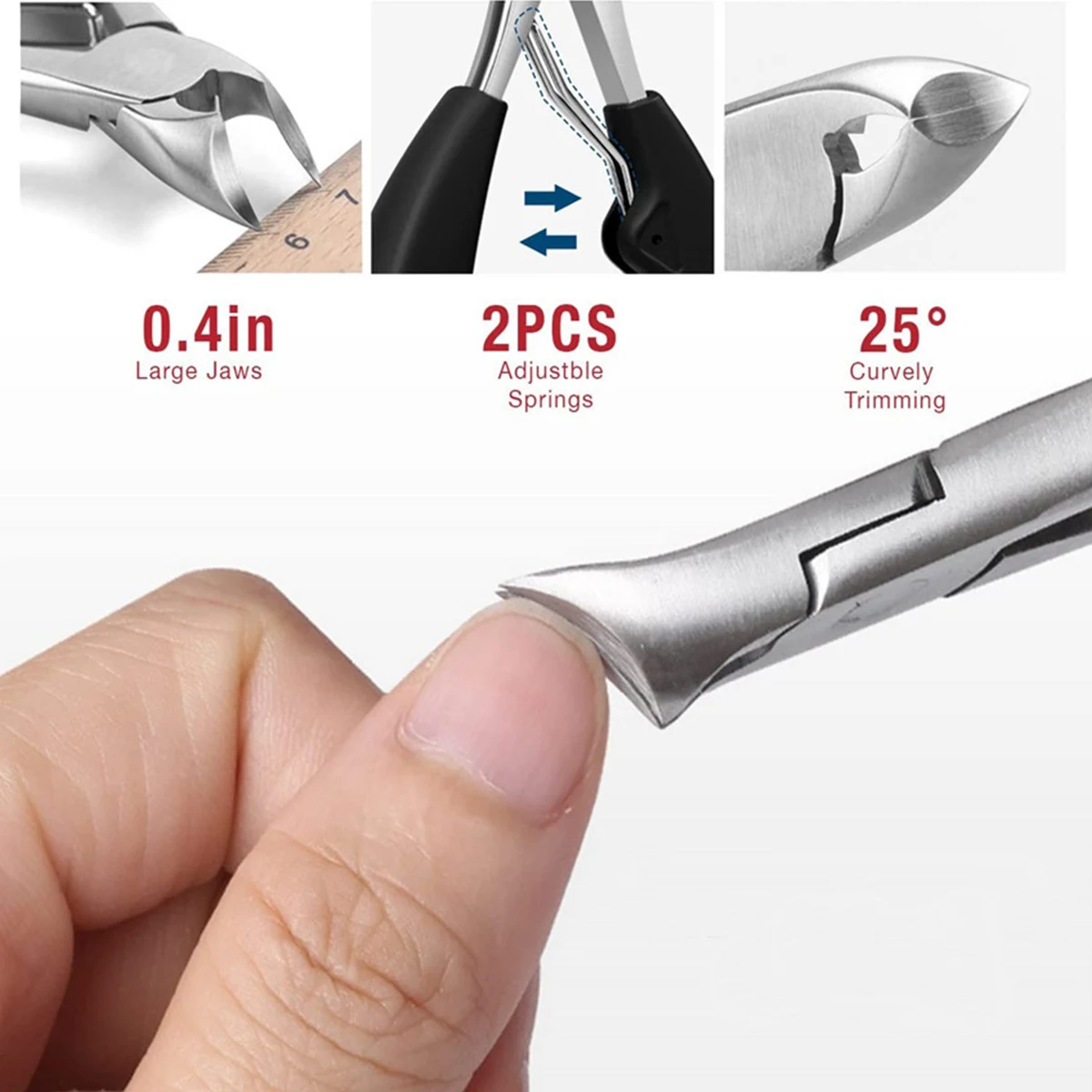 10Pcs Ingrown Toenail Clippers Kit Stainless Steel Ingrown Toenail Removal Kit Clippers Set for and Thick Nail