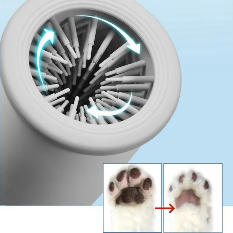 Tazza per lavaggio piedi automatico per animali domestici Spazzola elettrica portatile per la pulizia delle zampe di cani e gatti Strumenti per la toelettatura del piede Bagno per piedi Accessori per cani