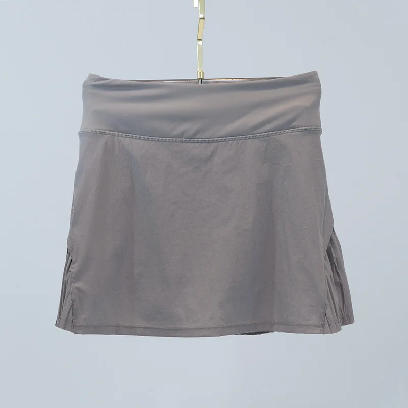Yoga Clothes Women's Tennis Badminton Volleyball Slim Sports Skirt Pleated Skirt Fake Two-piece High Waist High Elastic