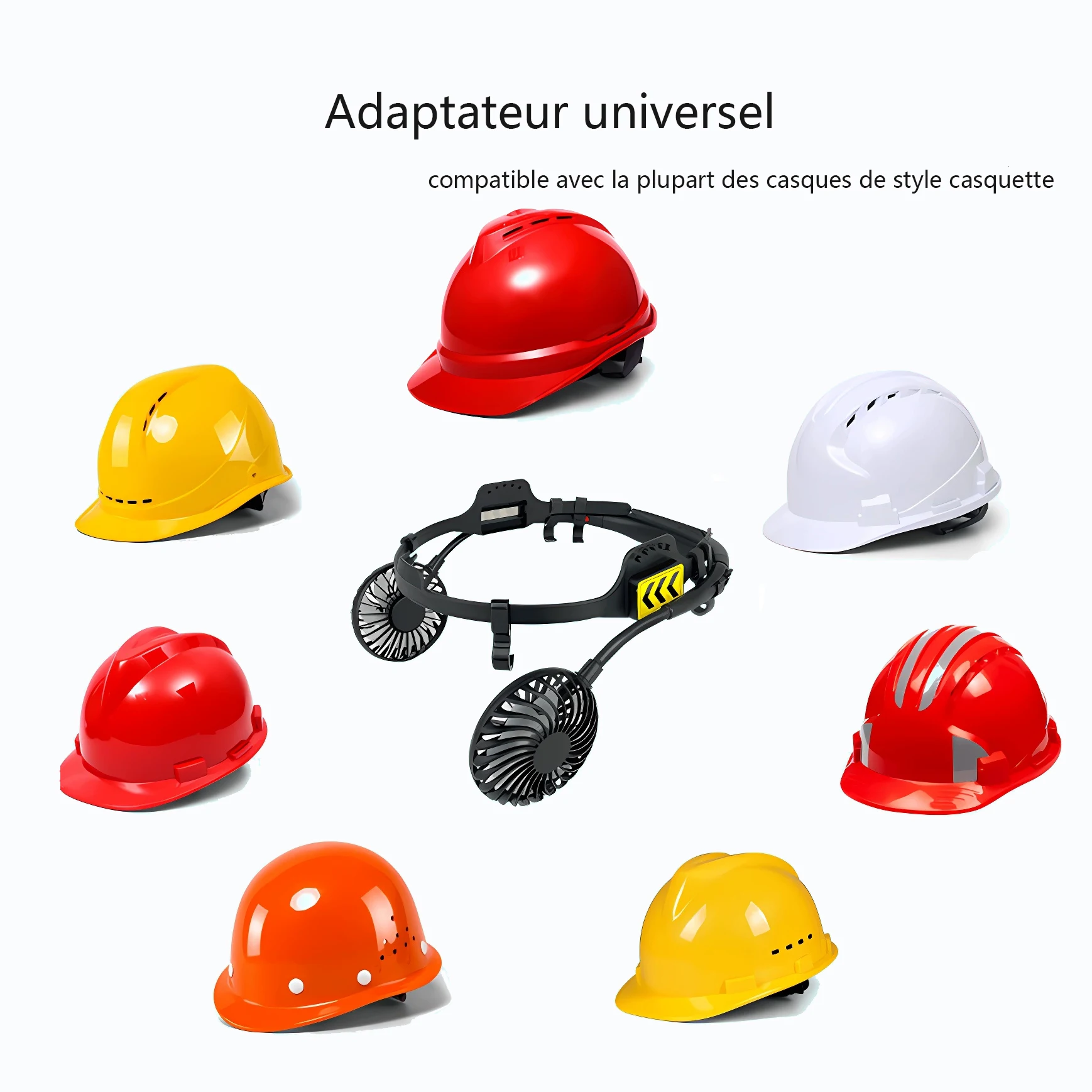 2023 New Hard Hat Fan 3 Gear Speed with Night Light Cooling Summer Universal Adapter for Most Cap Style Safety Helmet