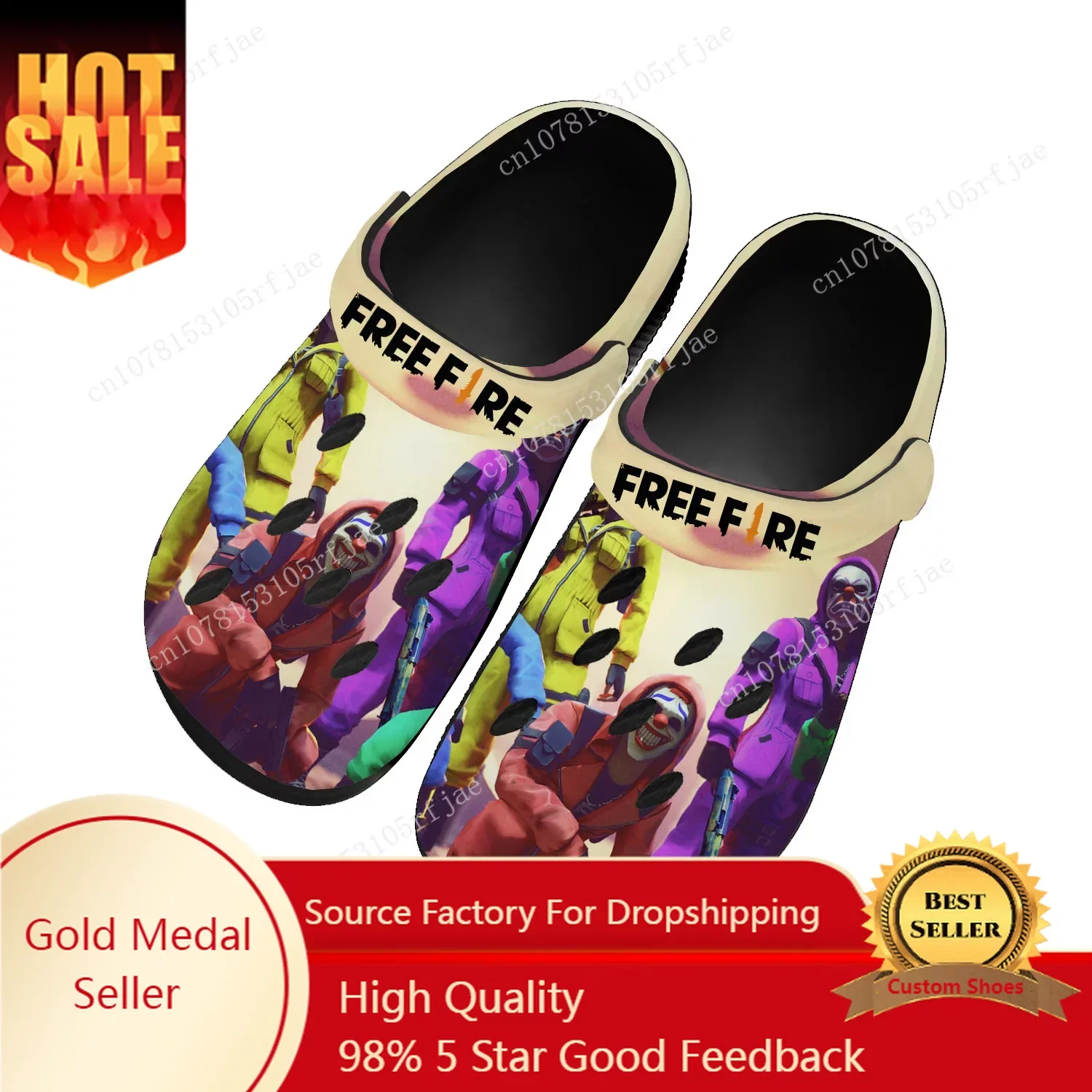 

Garena Free Fire Home Clogs Cartoon Game Mens Womens Teenager Fashion Tailor Made Water Shoes Garden Beach Hole Slippers Sandals