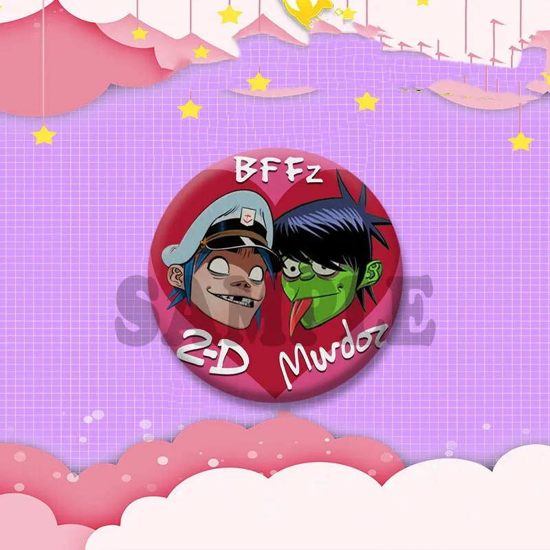 Gorillaz Fanart Cartoon Idol Pin Brooch - Backpack & Hat Decor Gift Badge