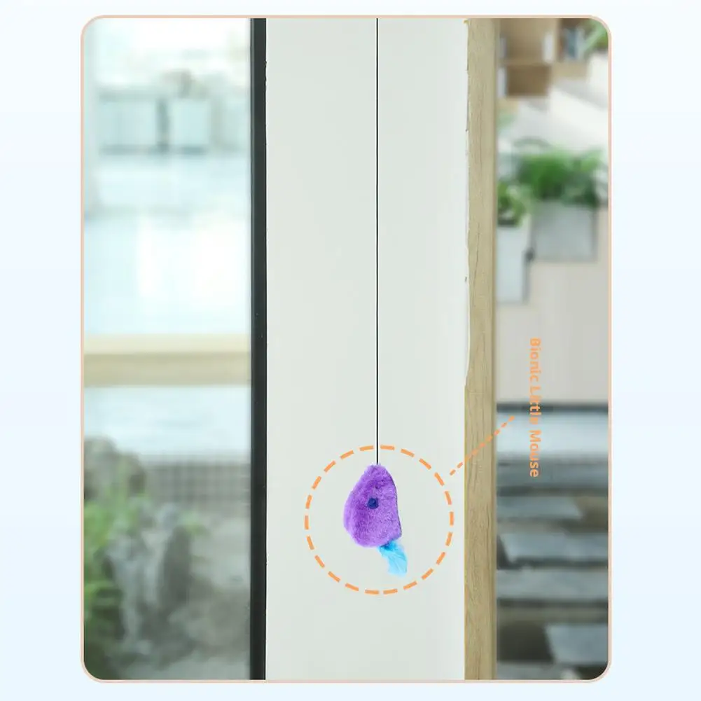 문걸이형 고양이 장난감, 셀프 놀이용 탄성 로프 쥐소리 장난감, 고양이와 새끼 고양이를 위한 접이식 스크래칭 훈련 장난감