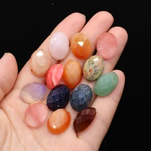 

Natural Stone Oval Loose Beads Turquoise Red Yellow Striped Agates Cabochon Bead Setting Fit Pendants Rings for Jewelry Gifts