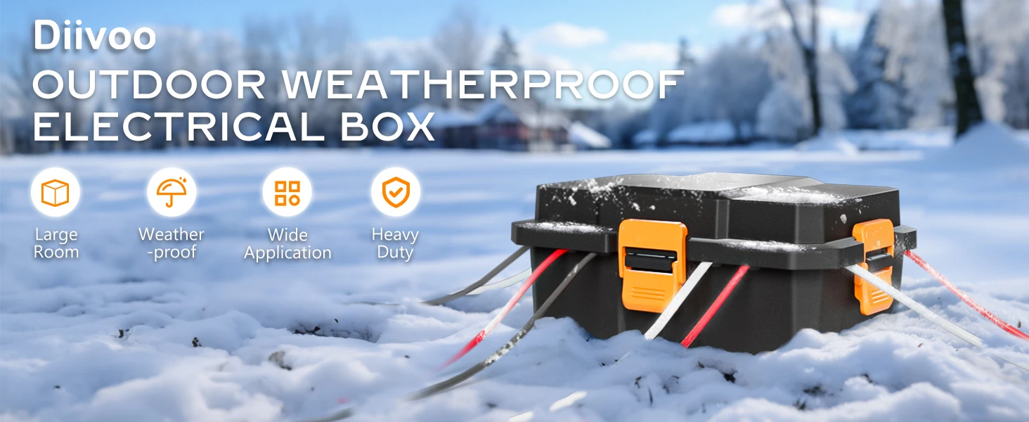 Description Picture 2 of itemDiivoo Outdoor Waterproof Electrical Box Protect Power Strip with Outside Cable Connection Socket Enclosure for Holiday Garden