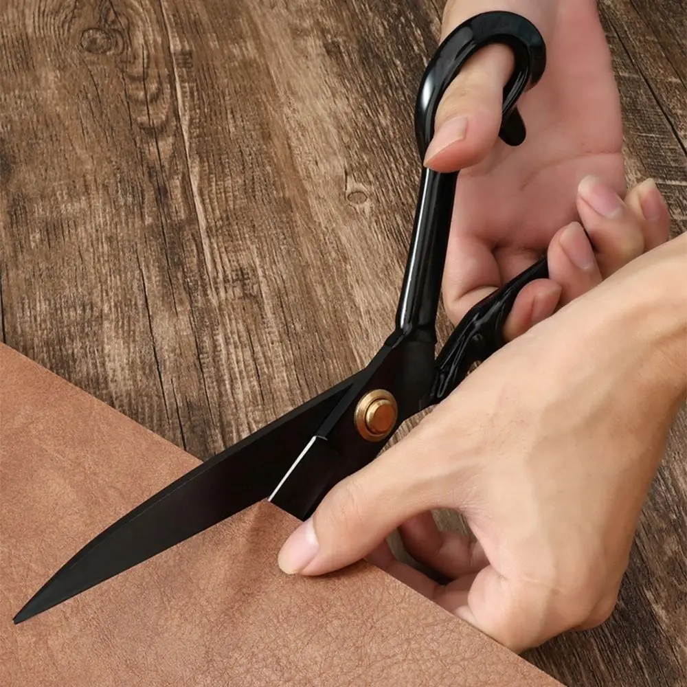 Professional 8-12inch Tailor Scissors Ergonomic Anti-Rust Fabric Scissors Black Comfort Grip Handled Sewing Shears Home Sewing