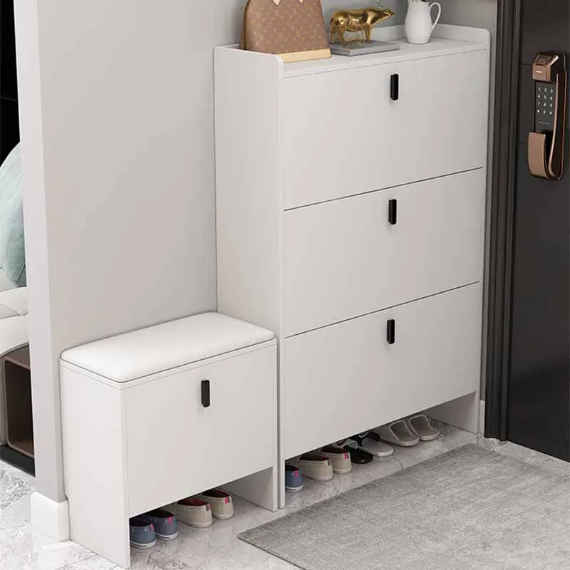 Free Shipping on Modern Entryway White Shoe Storage Narrow Shoe