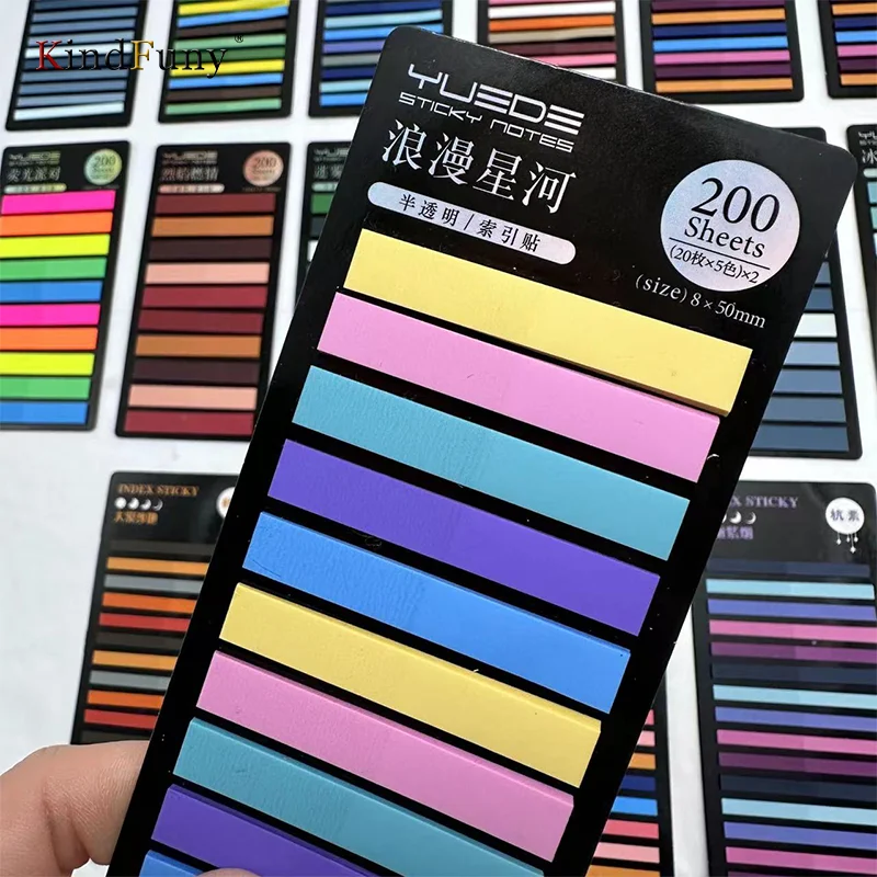 KindFuny 28 Packs 7600 Sticky Note Self-Adhesive Bookmarker Annotation Reading Book Clear Tab Cute Stationery 6