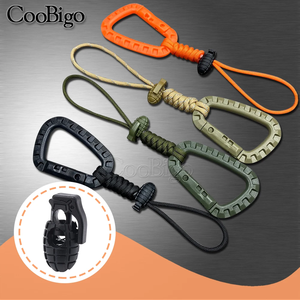 12pcs Plastic Spring Cord Lock Grenade Toggle Clip Stoppers For Drawstring Paracord Rope Shoelace Sportswear Bag DIY Accessories