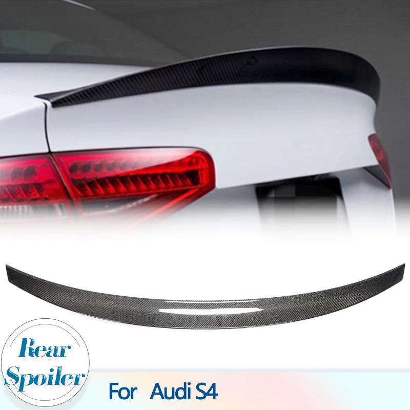 

Rear Trunk Wing Spoiler for Audi S4 B8.5 Sedan 4-Door 2013-2016 Carbon Fiber Car Racing Rear Trunk Boot Lid Wing Lip Spoiler