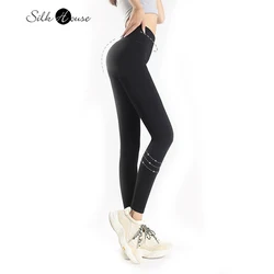 2023 Women's Fashion Autumn and Winter New Grey Cashmere Bottom Wearing High Waist Hip Lift Non Marking Warm Pants Yoga Pants