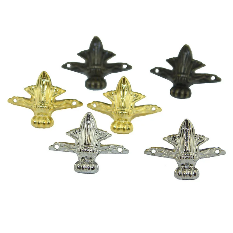 4pcs Antique Corner Bracket 40x30mm Zinc Alloy Jewelry Chest Gift Box Wooden Case Support Feet Leg Corner Protector Hardware