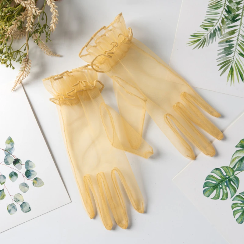 Lace Full Finger Gloves 1 Pairs Women Fashion Tulle Gloves