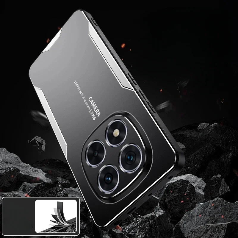 Sleek Aluminum Alloy Matte Shockproof Phone Case with Metal Camera Protector