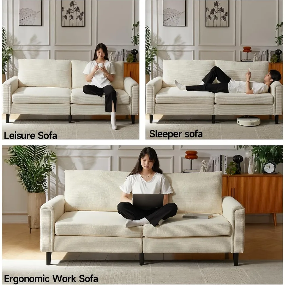 80インチの二人掛けソファ、狭いスペース用の小さなソファ、調節