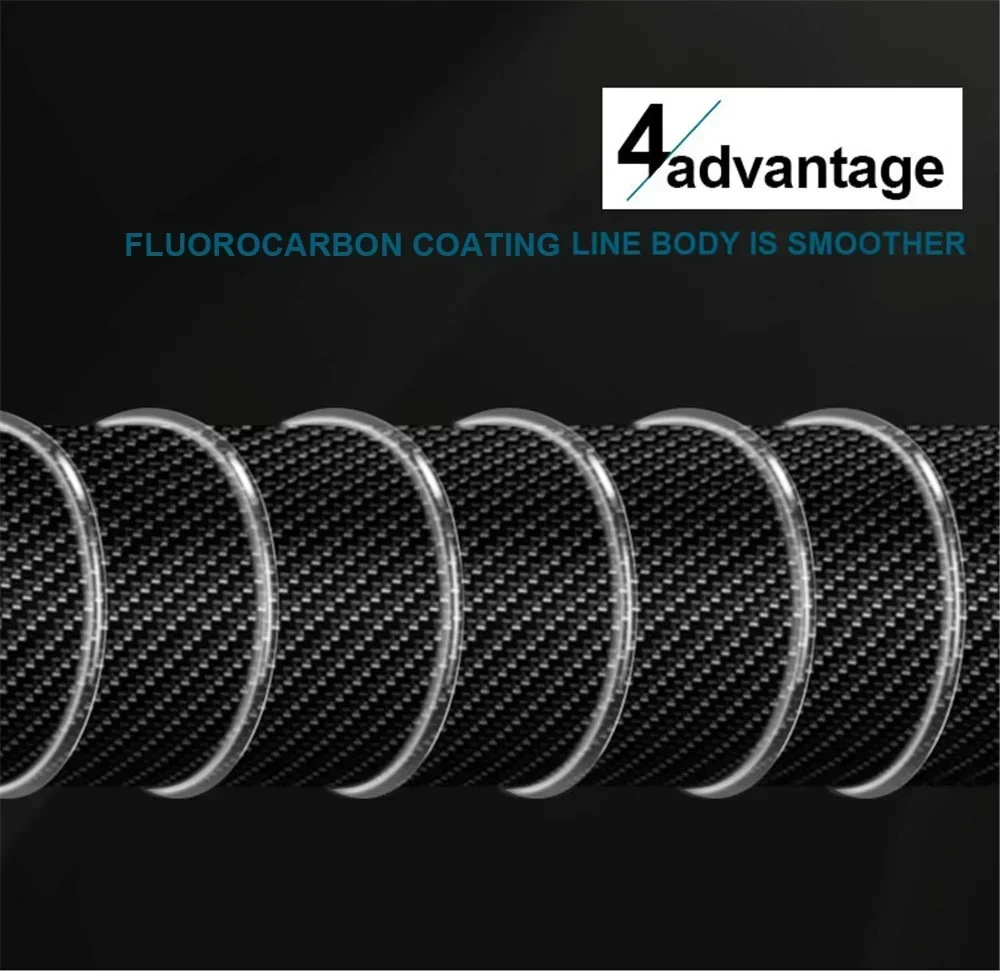 FLYSAND Fishing Line 100M Fluorocarbon Coating 4.13LB-34.32LB Carbon Fiber Monofilament Leader Line Carp Fishing Sinking