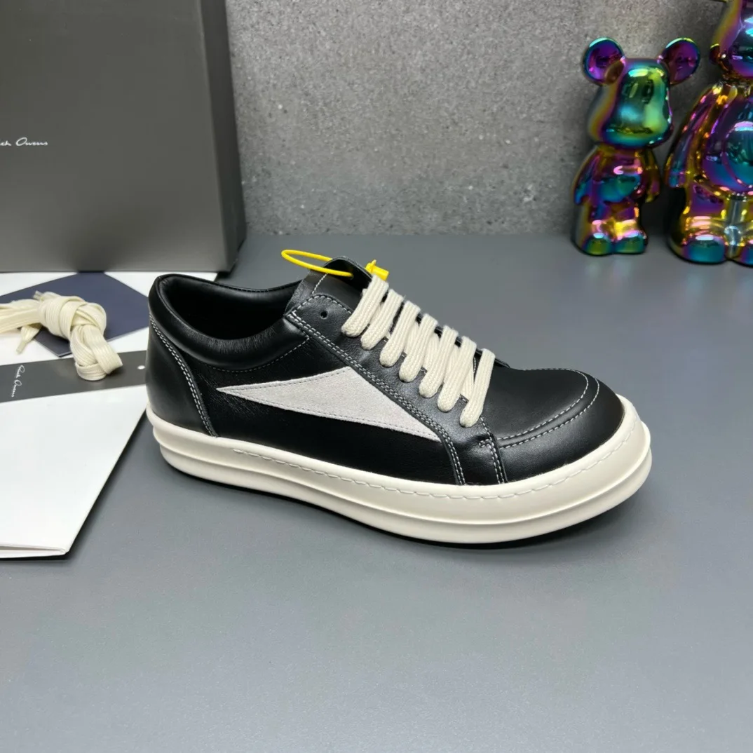 Women Rick shoes Inverted Triangle High Street Owens Leather Flat Shoes Increase Simple Fashion Couple