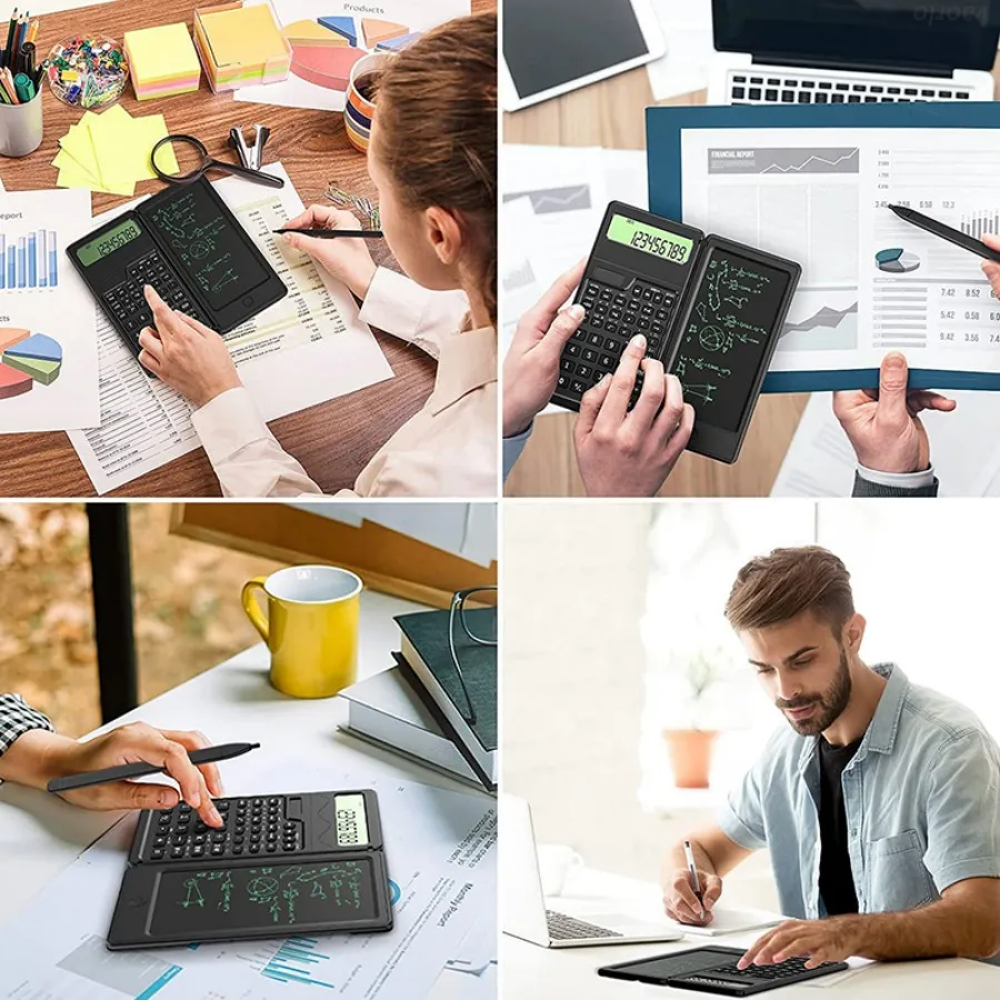 Scientific Calculator Scientific Calculator with Notepad 10-Digit Large Display Office Desk Professional Foldable Support Solar and Battery