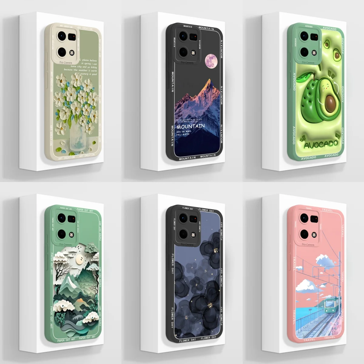 Round Moon Avocado Soft Protective Anti-Drop Case Cover