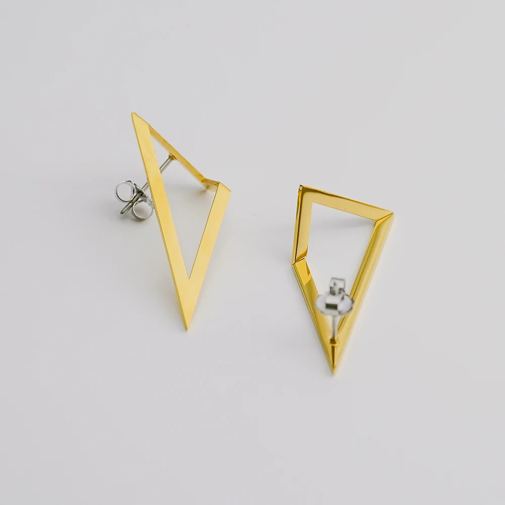 ENFASHION Piercing Triangle Stainless Steel Earrings For Women Christmas Pendientes Mujer Fashion Jewelry Earings 2022 E221472