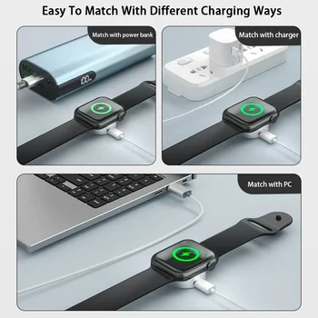Portable Magnetic Watch Wireless Chargers Compatible With Keychain For Apple Watch 10 S9 8 7 6 5 4 Ultra 2 SE Type C L Dual Door