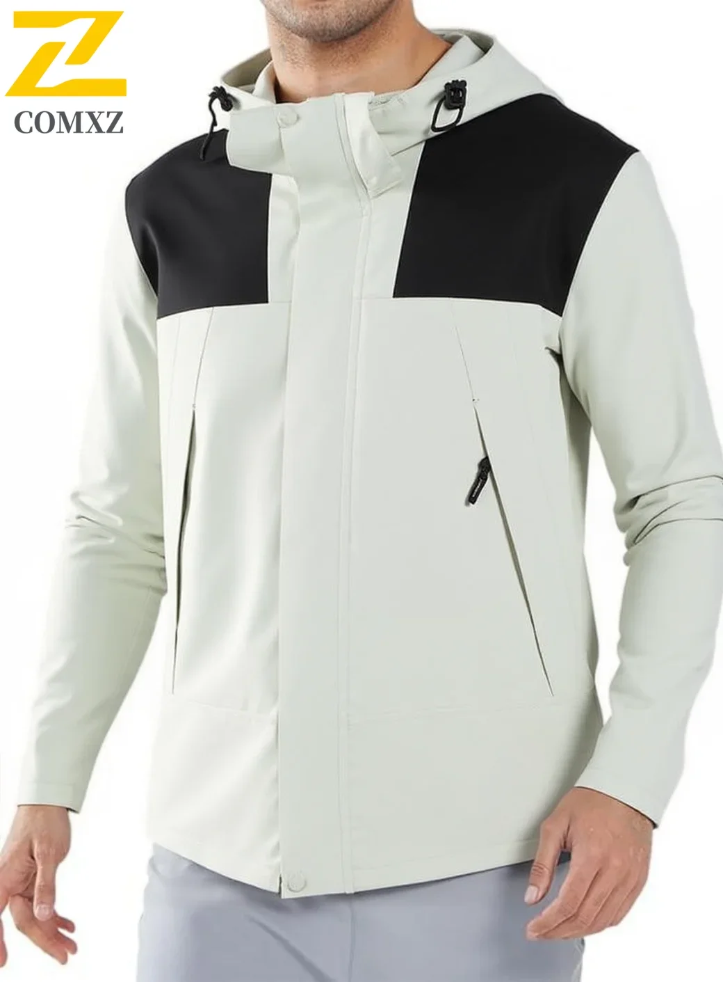 Waterproof Couple Windbreaker Jacket Men Women Lightweight Outdoor Hiking Coat Spring Autumn Fishing Raincoat Detachable Hood