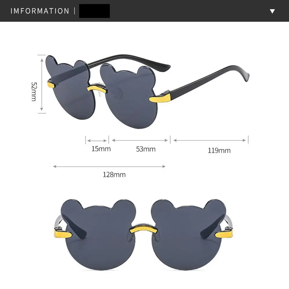Cute Cartoon Bear Sunglasses for Kids Outdoor UV385 Shades Fashion Beach Travel Gradient Lens Eyewear Children Sun Glasses